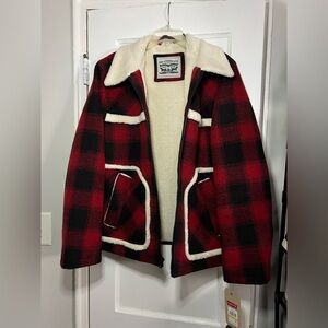 Men's Relaxed-Fit Plaid Fleece-Trimmed Rancher Jacket